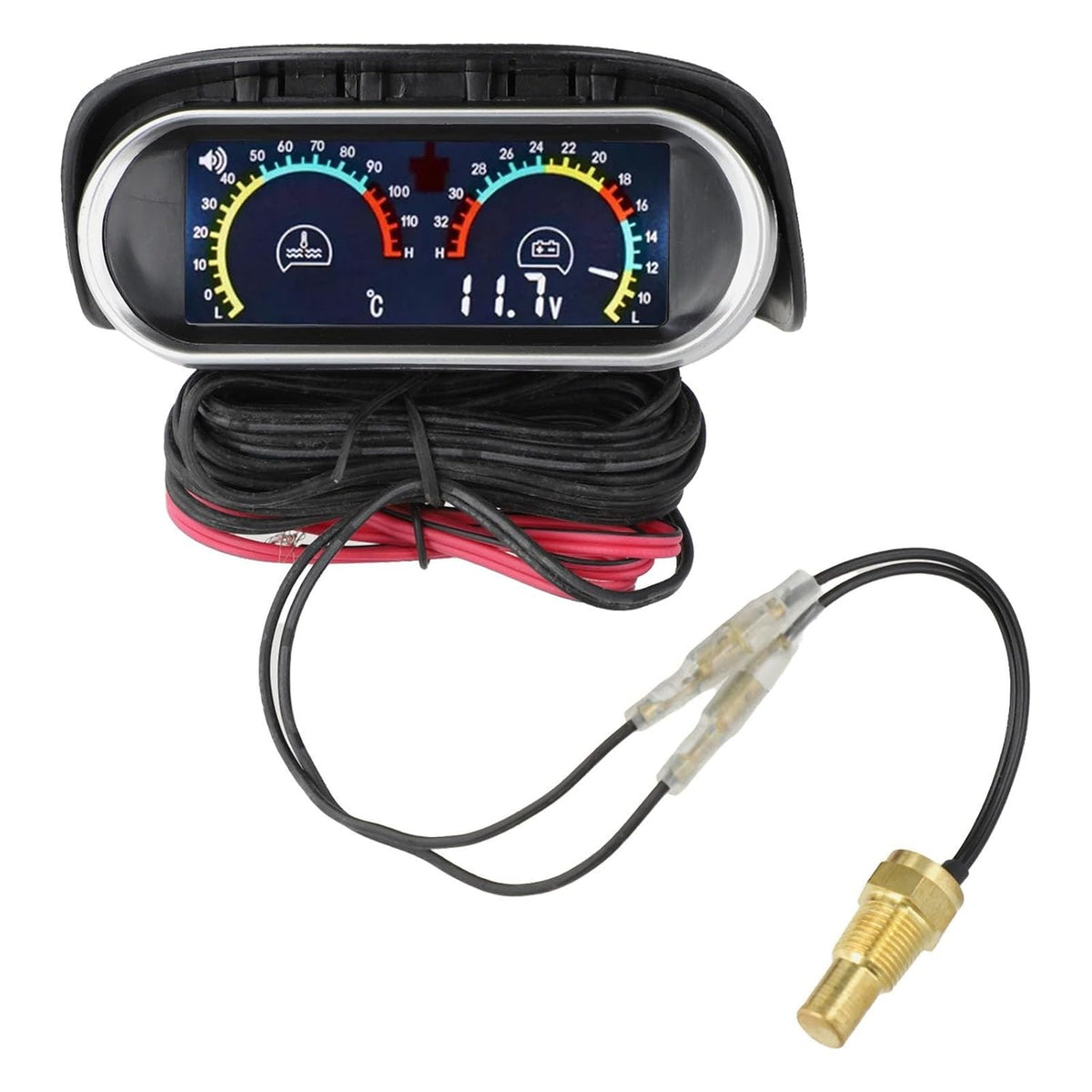 ya 23 10.7 baidi Car Water Temp Gauge with Digital LCD Display and Voltage Meter Sensora