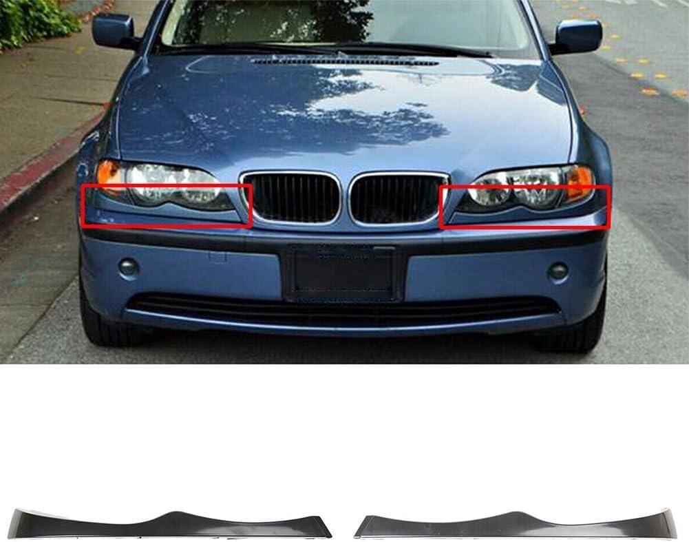 ya 7 8.24 baidi 2X Headlight Eyebrow Lower Headlamp Eyelid Cover Trim for E46,325,330 Sedan