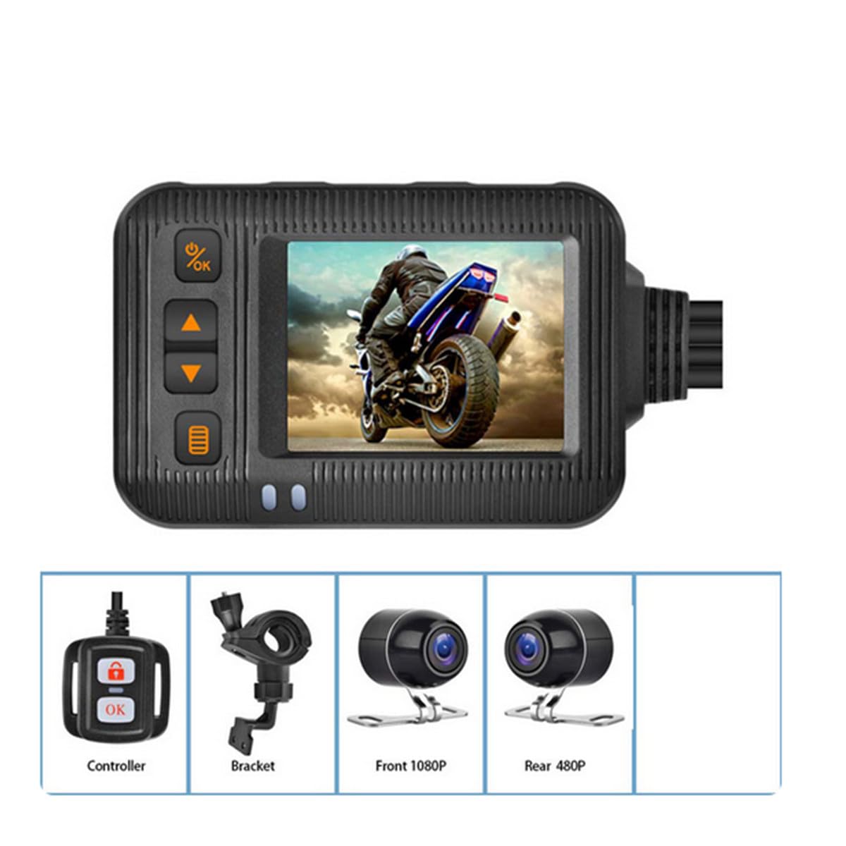 ya 6 8.24 baidi Dash Cam Motorcycle DVR Front Rear View Dual Camera Video Recorder Waterproof