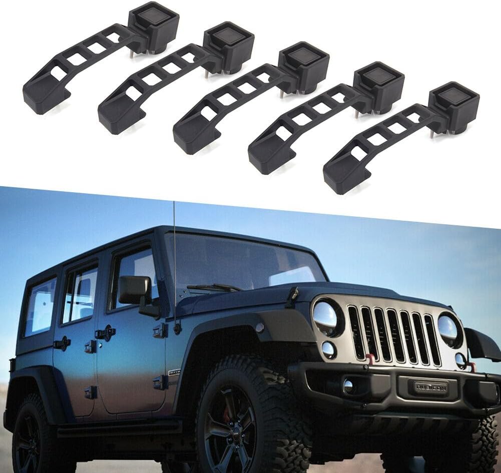 ya 10 9.16 baidi Exterior Door Handles Handle Set for Jeep for Wrangler JK 2007-17 Black 5PCs Car US