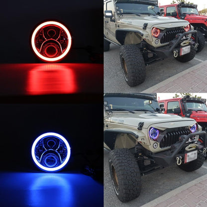 ya 7 8.24 baidi For 1965-1978 for Ford for Mustang RGB LED 7 inch Headlight Angel Eye Halo Fog Light DRL 