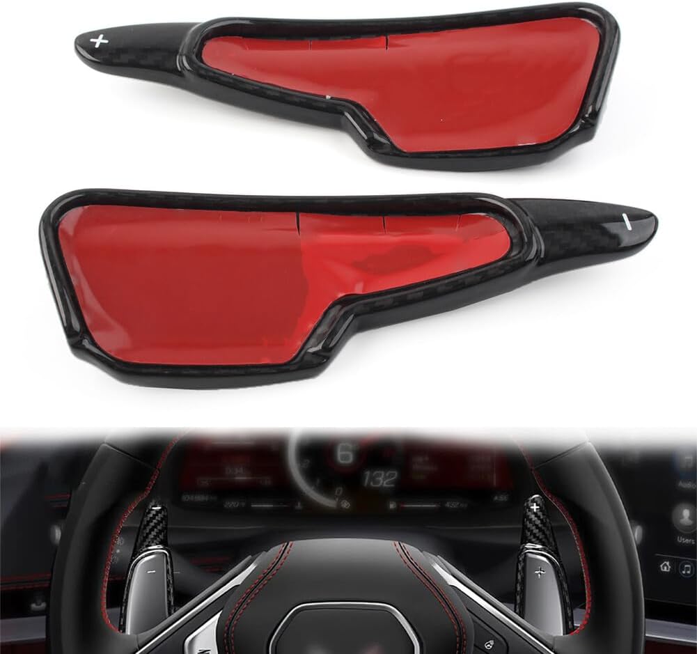 ya 5 8.24 baidi Carbon Fiber Black Steering Wheel Shift Paddle for Chevrolet for Corvette C8 2020-22