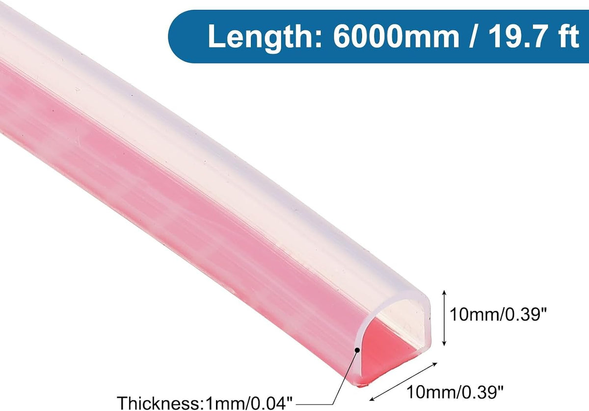 ya 26 10.21 baidi 19.7 ft 0.39Wx0.04Tx0.39H D Shape Silicone Weather Stripping Door Seal, Clear