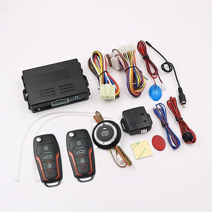 ya 5 8.10 Car Alarm System with Remote Engine Start Push Start Stop Button Keyless Entry