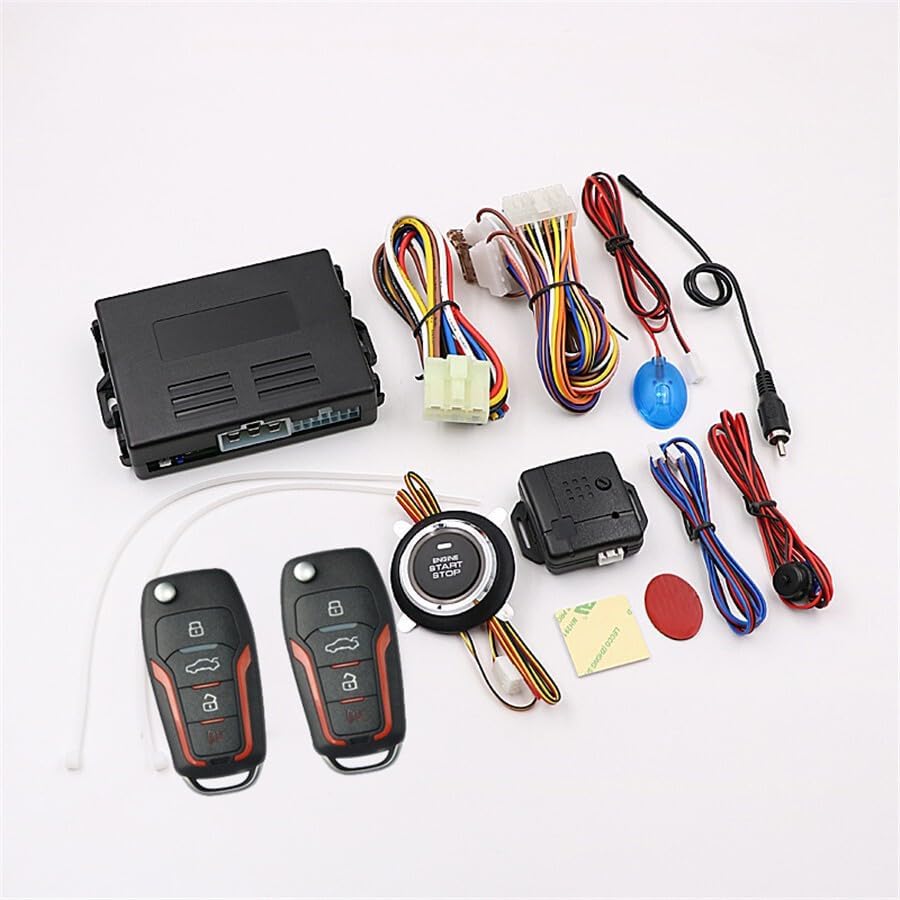 ya 8 8.24 baidi New Car Alarm System Remote Engine Start Push Start Stop Button Keyless Entry