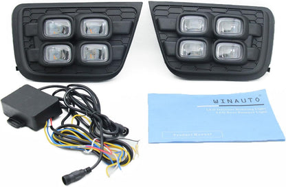 ya 4 8.8 1 pair LED DRL turn signal lights for Toyota 4Runner 2006-09 fog light upgrade kit 