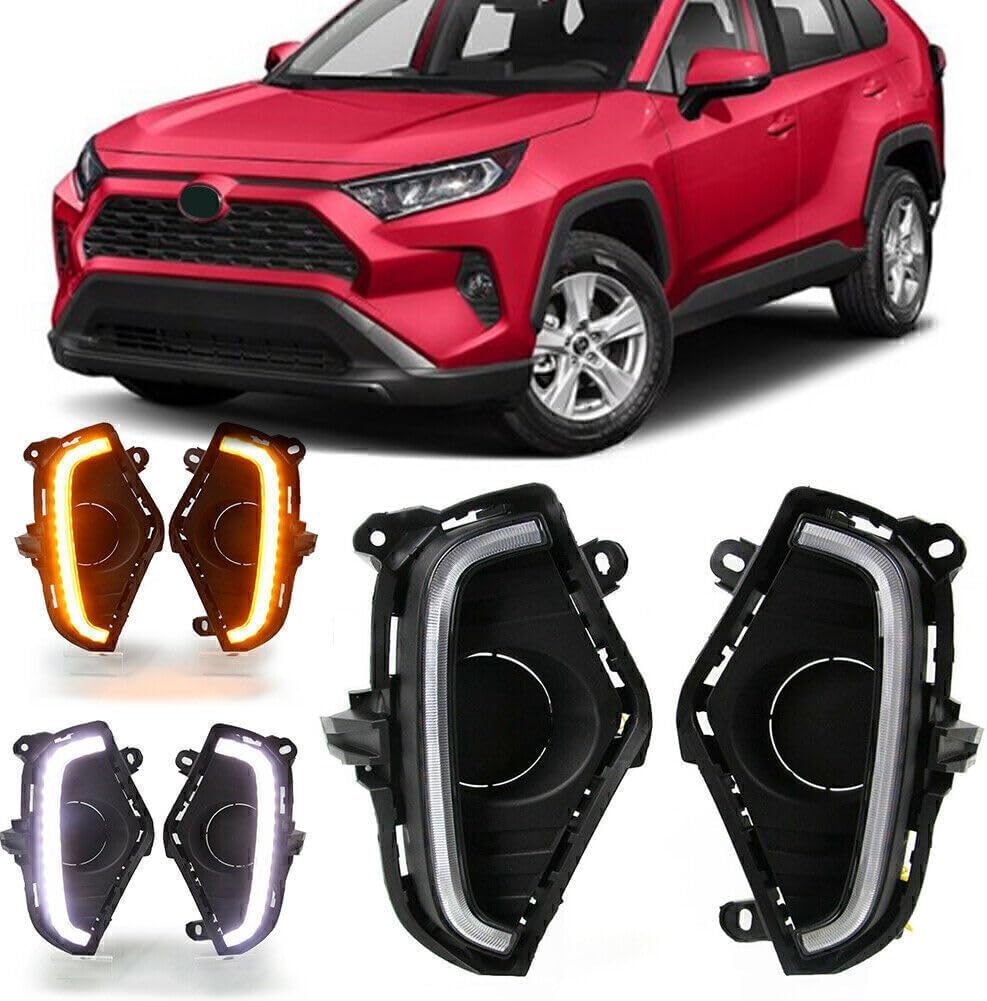 ya 13 9.15 baidi Suitable for Toyota RAV4 2019 2020 DRL Daytime Running Lights LED Fog Light