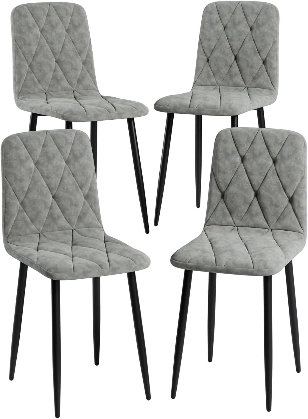 ya 28 10.13 baidi 4-Piece Modern Dining Chairs Set, Upholstered Cushion Seats, Metal Legs