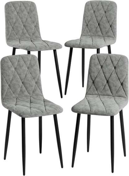 ya 28 10.13 baidi 4-Piece Modern Dining Chairs Set, Upholstered Cushion Seats, Metal Legs