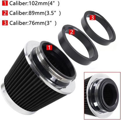 ya 13 9.15 baidi 3/3.5/4 High Flow Inlet Dry Air Filter Cold Air Intake Cone Replacement Black