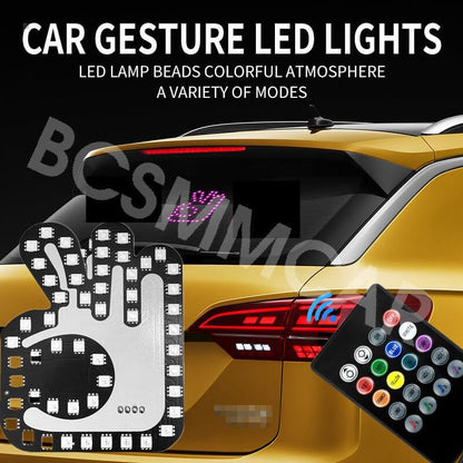 ya 6 8.24 baidi Finger Gesture Light LED Car Back Window Sign Hand Light with Remote Control