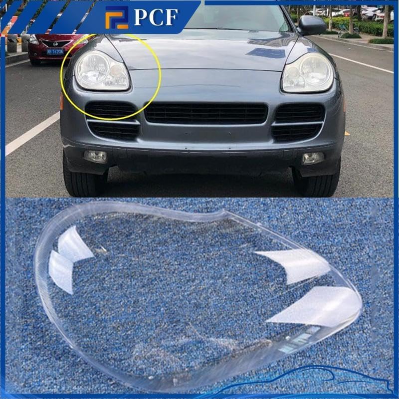ya 4 8.14 Suitable for Porsche Cayenne 2005 2006 Right Transparent Headlight Lens Housing Protective Cover 