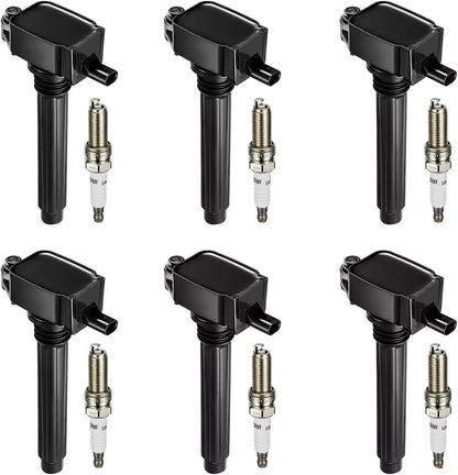 ya 9 10.24 for Dodge for Jeep 6PCS Ignition Coil & Iridium Spark Plug for Chrysler