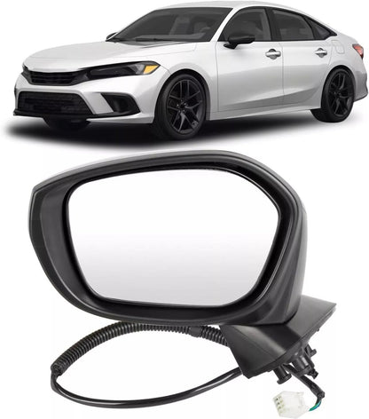 ya 11 9.14 baidiFit for Honda for Civic 2022 2023 Left Power Adjustment Black Mirror 3 Pin 76258T20A01-