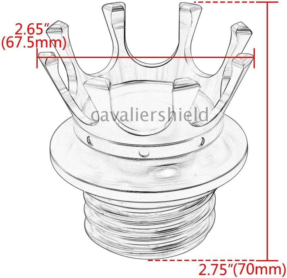ya 13 9.15 baidi Chrome King Crown Cap Fuel Tank Cover Right-hand Thread for Harley Road King
