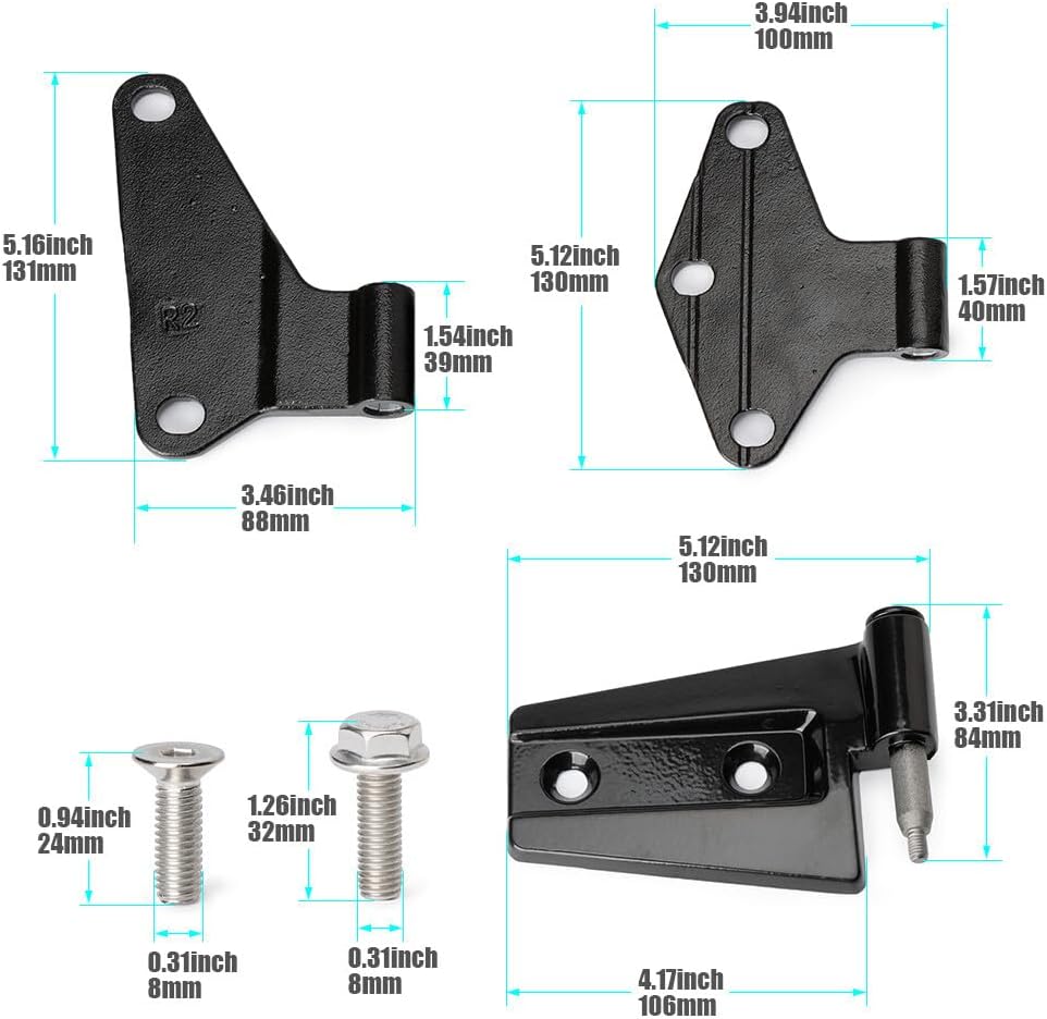 ya 11 9.14 baidiFit 2007-2018 for Jeep for Wrangler JK Body Door Hinge Replacement Set Powder Coat 16pcs