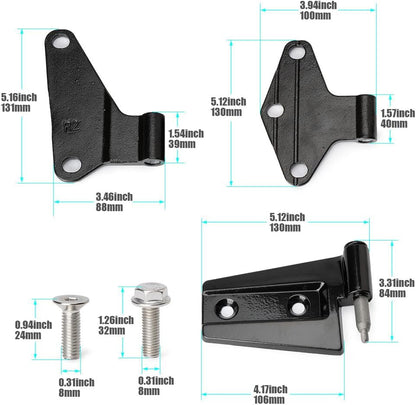 ya 11 9.14 baidiFit 2007-2018 for Jeep for Wrangler JK Body Door Hinge Replacement Set Powder Coat 16pcs