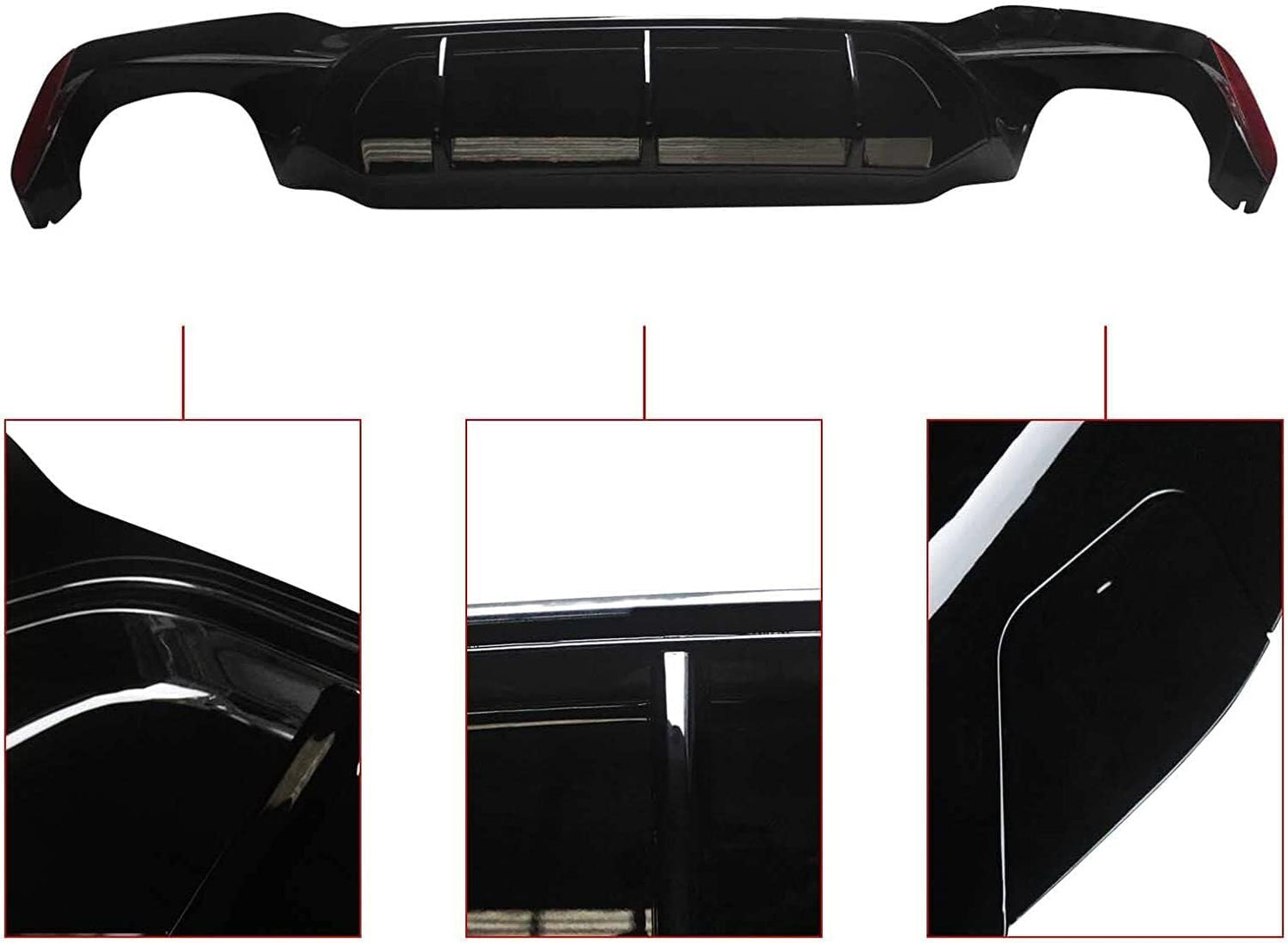 ya 2 8.15 M5 Style Rear Diffuser For 17-23 for BMW G30 5 Series W/M Sport Glossy Black Bumper