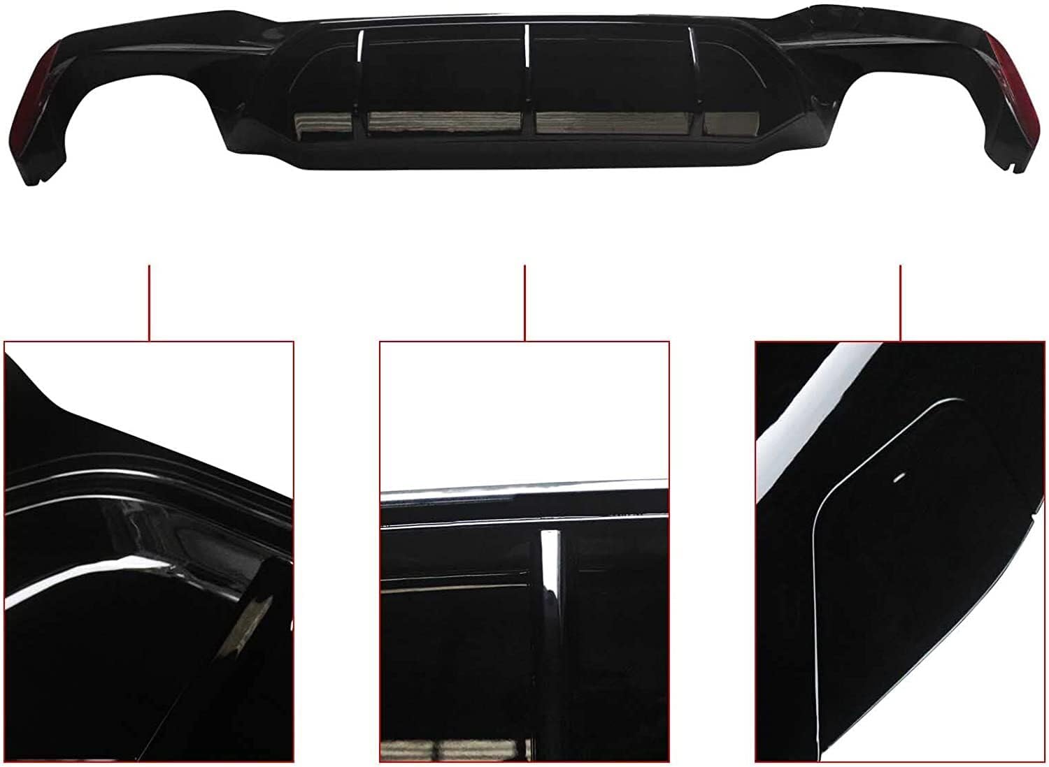 ya 2 8.15 M5 Style Rear Diffuser For 17-23 for BMW G30 5 Series W/M Sport Glossy Black Bumper