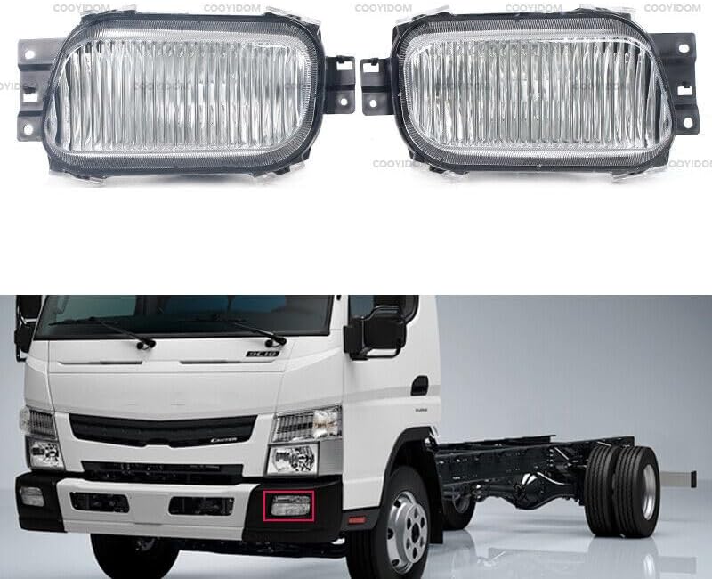 ya 7 8.24 baidi A pair of front bumper fog lights with bulbs for Mitsubishi Canter FUSO FE 7/8 2005-11