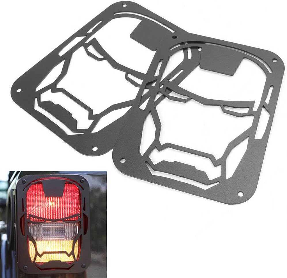 ya 4 8.24 baidi for Jeep for Wrangler JK 2007-2016 Iron for MAN Style 2x Rear Tail Light Guards Covers
