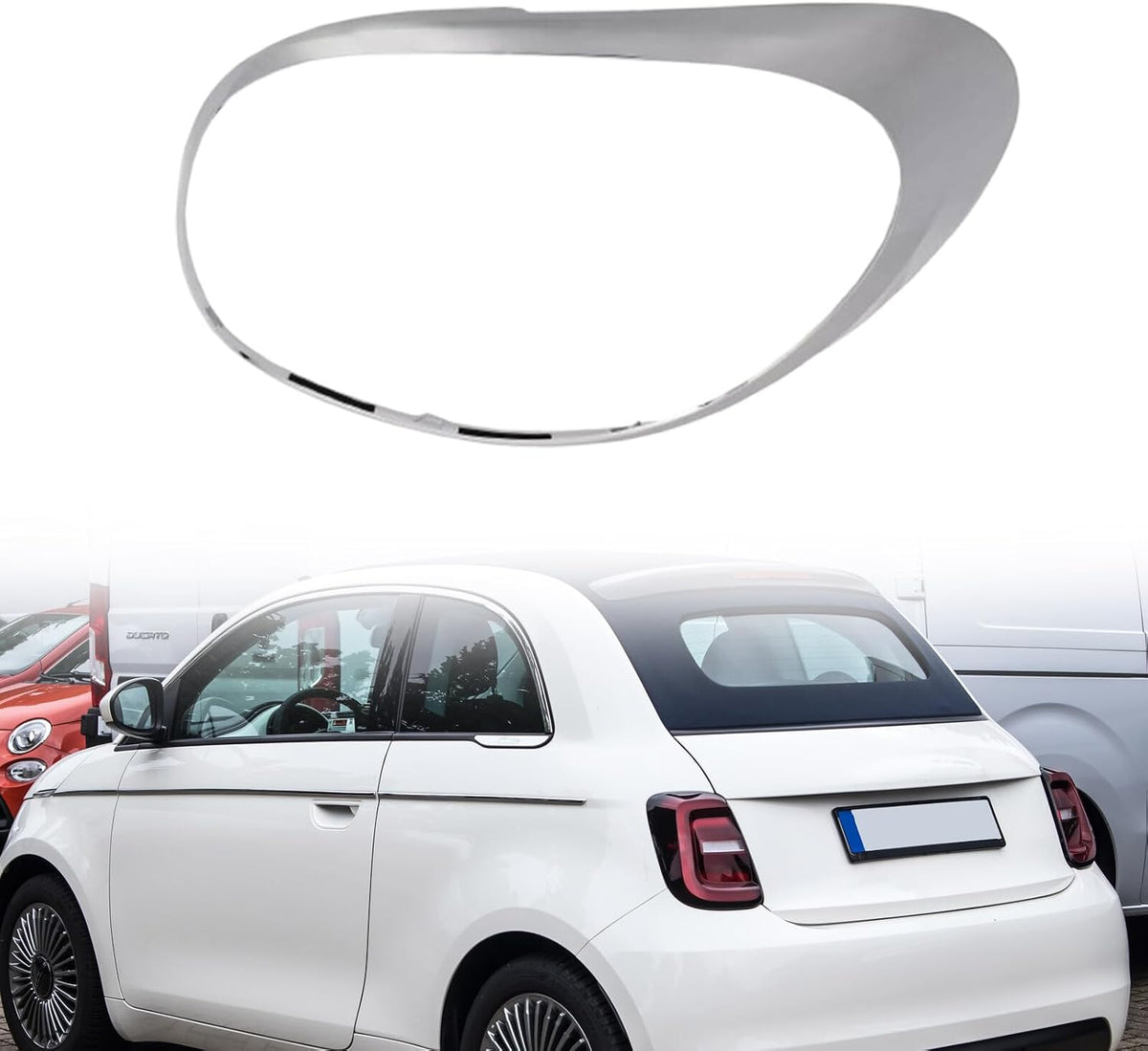 ya 10 9.16 zhengce RIGHT TAIL LIGHT BEZEL for Fiat 500L 2014-2020 CHROMENZOb