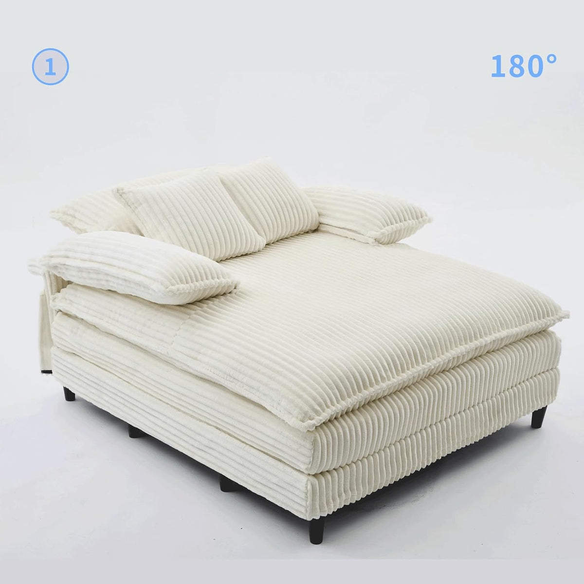 ya 28 10.13 baidi For Living Room 54.75W Chaise , 4-Gear Adjust, 2 Pillows, Beige Sofa Bed