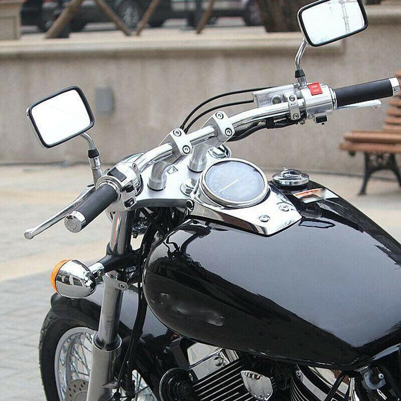 ya 2 8.15 Motorcycle Chrome Rectangular Rearview Mirror Chrome Suitable for Street Bikes Choppers