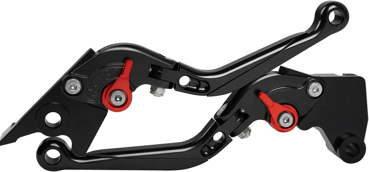 ya 11 9.14 baidifor Yamaha R3 2014-2020 Folding Extendable Clutch Brake Levers Black/Red US R25