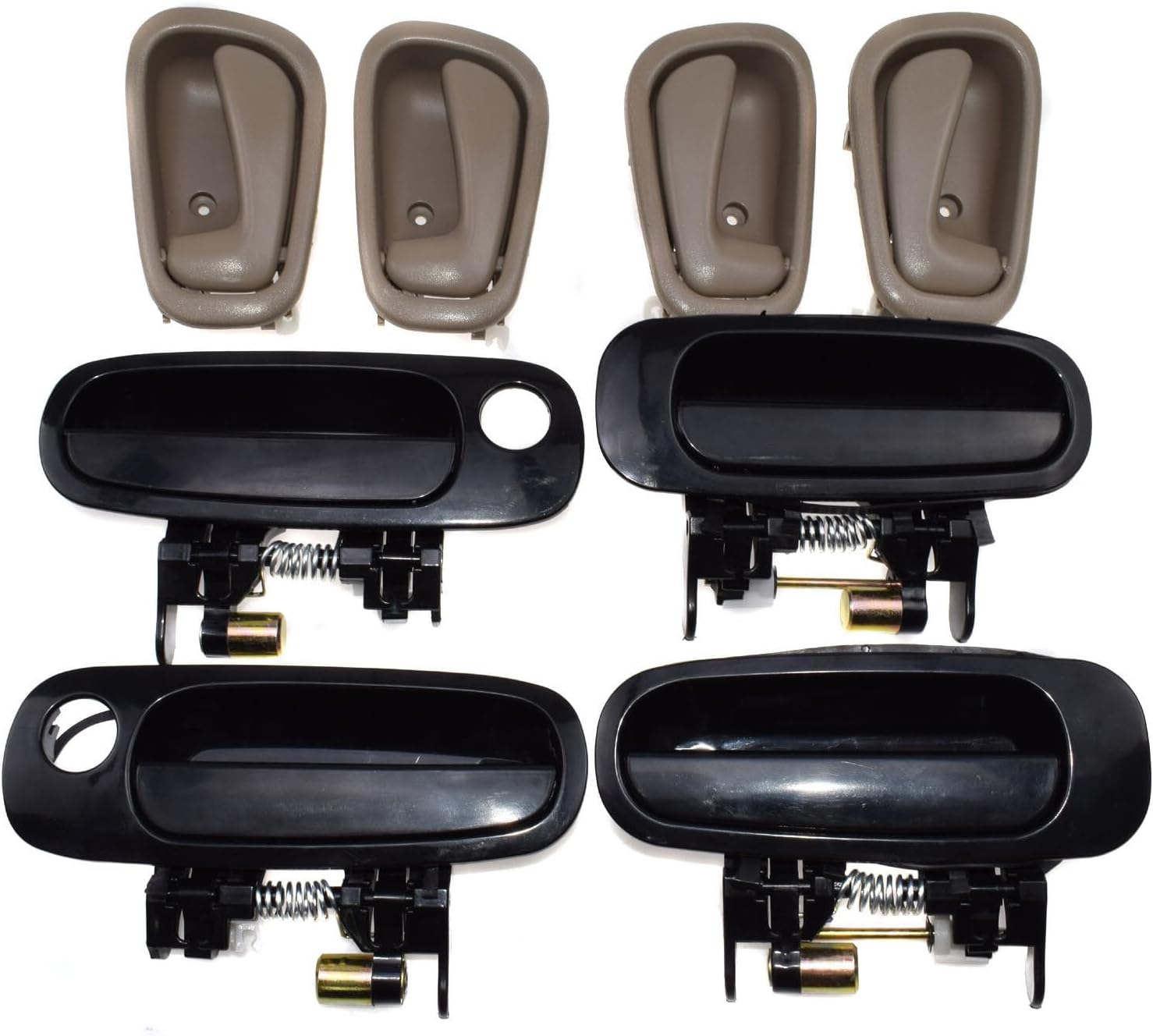 ya 2 8.15 Black Outside Beige Inside Door Handle for Toyota for Corolla 1998-2003 8Pcs