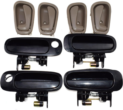 ya 2 8.15 Black Outside Beige Inside Door Handle for Toyota for Corolla 1998-2003 8Pcs