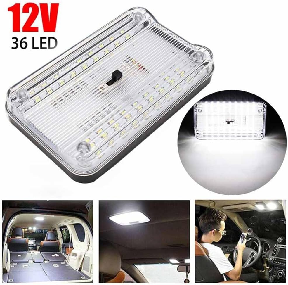 ya 4 8.24 baidi Long lasting 12V Dome Light Lamp with 36 LEDs ON/OFF Switch Energy Saving