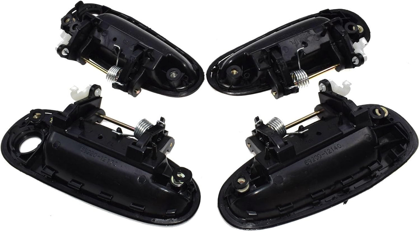 ya 2 8.15 for Toyota for Corolla 93-97 Outside Door Handle Front Rear Left Right Black 4Pcs