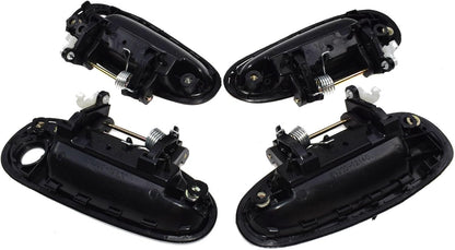 ya 2 8.15 for Toyota for Corolla 93-97 Outside Door Handle Front Rear Left Right Black 4Pcs