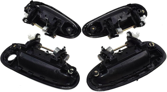ya 2 8.15 for Toyota for Corolla 93-97 Outside Door Handle Front Rear Left Right Black 4Pcs