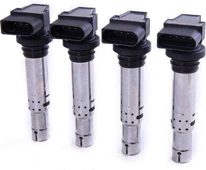 ya 9 10.24 4Pcs Ignition Coil for VW for JETTA for Golf for Passat Beetle Eos for Audi A3 1.4TSI 1.6FSI