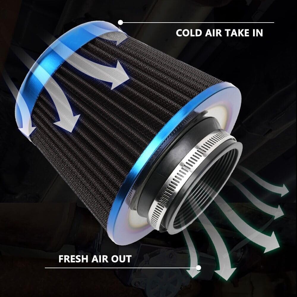 ya 13 9.15 baidi 3 76mm High Flow Inlet Cleaner Dry Filter Cold Air Intake Cone Replacement