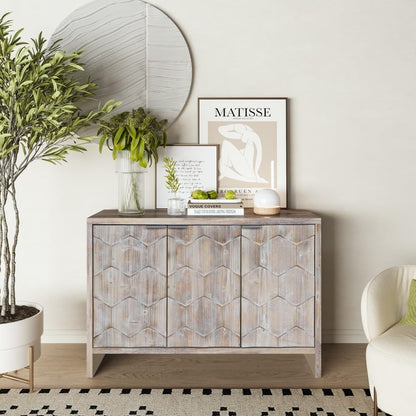 ya 28 10.13 baidi For Living Room Natural Wood Wash Farmhouse 3- Accent Cabinet Storage