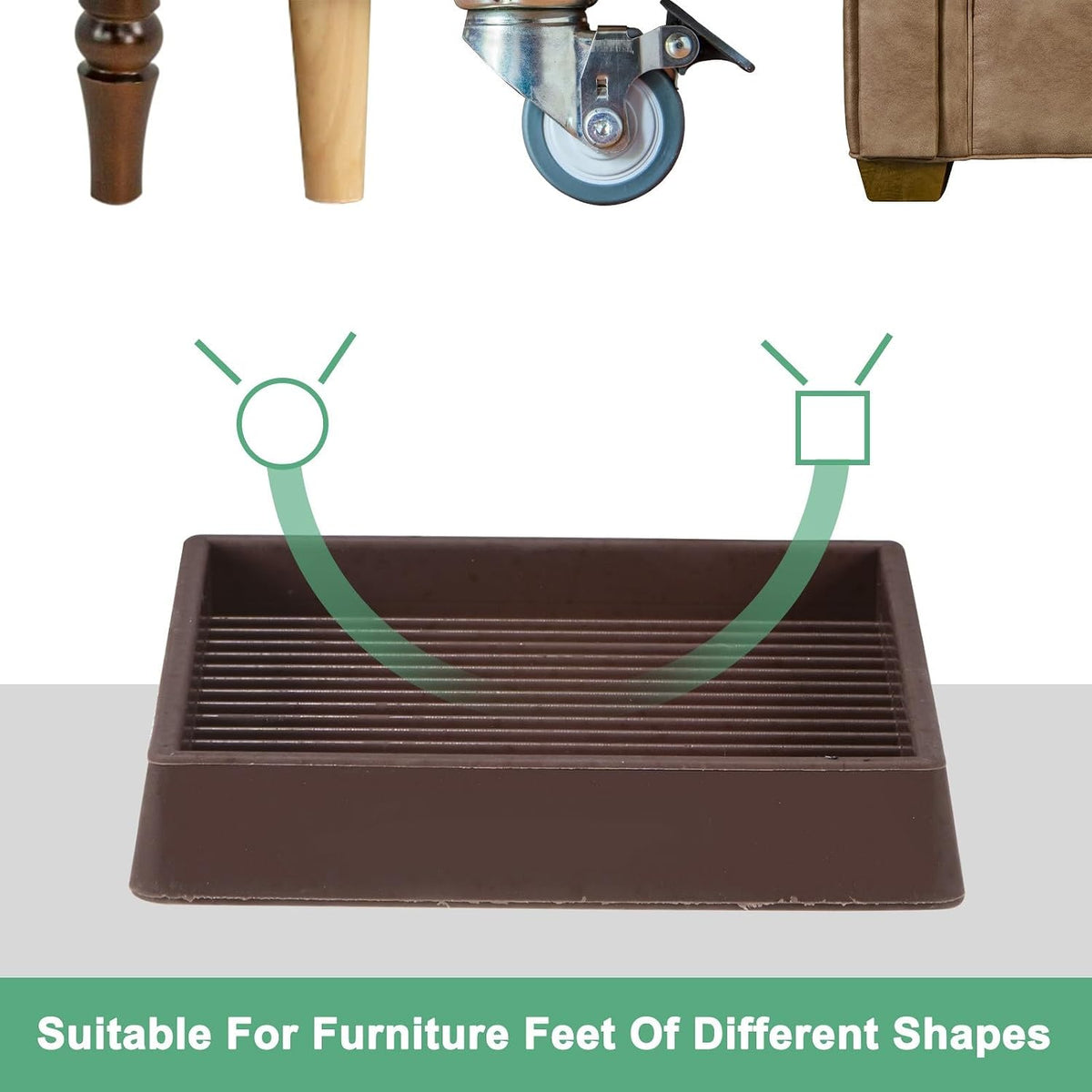 ya 26 10.21 baidi 4-Pack Furniture Coasters C 3 Square Anti Slide Pads[Brown]
