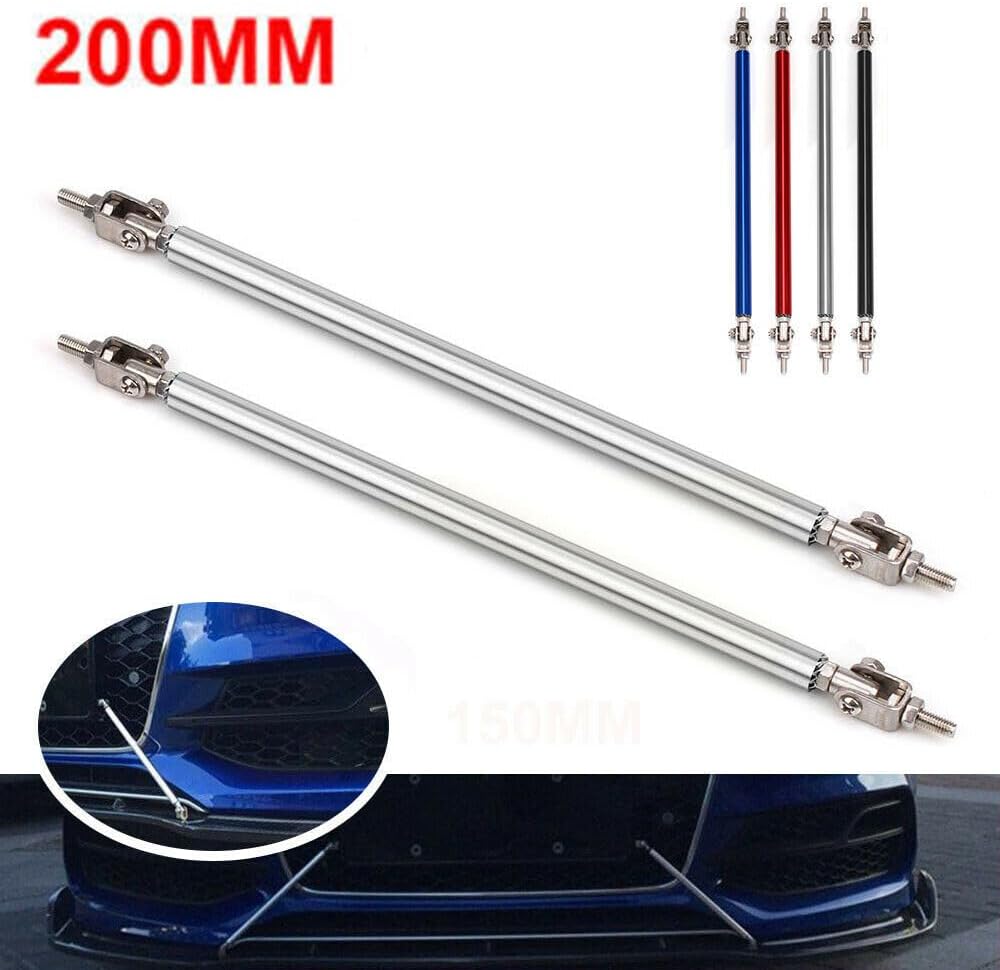ya 2 8.15 Adjustable 200MM Front Bumper Lip Splitter Rod Strut Tie Bar Support Kit 1 Pair