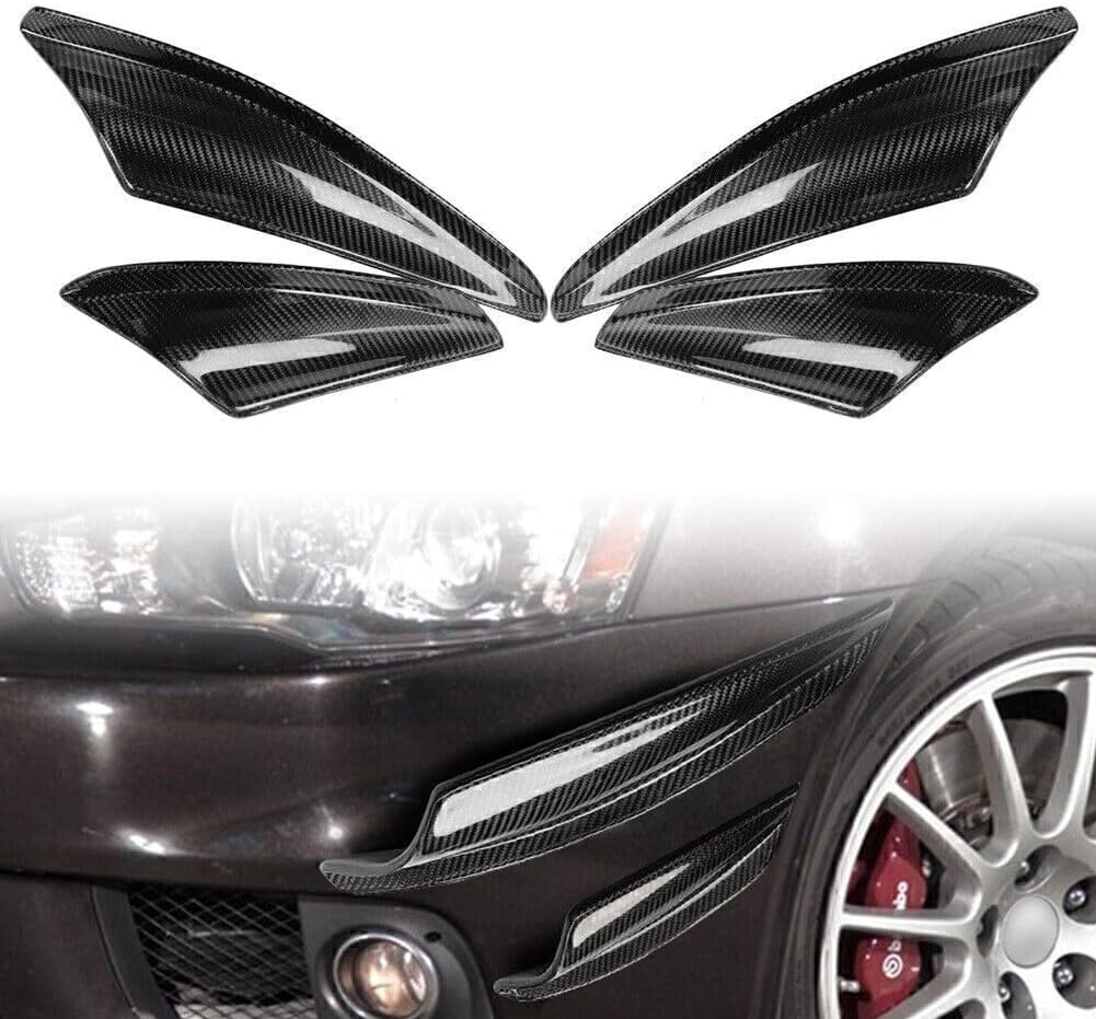 ya 2 8.15 Carbon Fiber Front Canards Fit For 2008-2010 Lancer EVO X 10 Front Bumper 4PCS