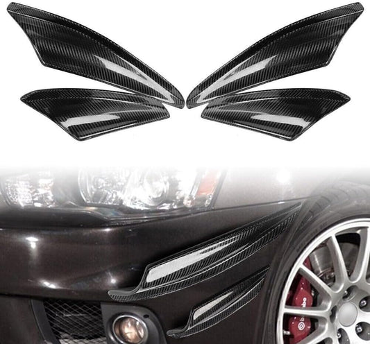 ya 2 8.15 Carbon Fiber Front Canards Fit For 2008-2010 Lancer EVO X 10 Front Bumper 4PCS