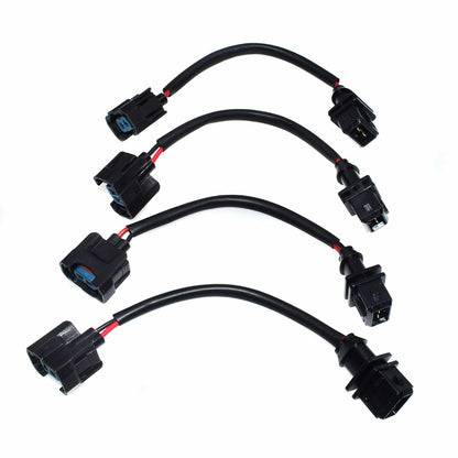 ya 4 8.8.2 4pcs 1 2 Fuel Injector Conversion Jumper Wiring Harness Plug Adapter for Honda 