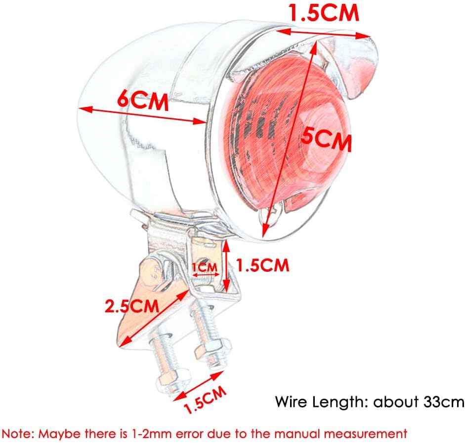 ya 4 8.14 Motorcycle Tail Light Bulb Rear Stop Brake Light For Harley Cafe Bobber Chopper 