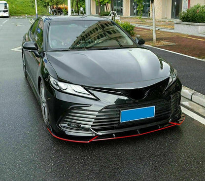 ya 2 8.15 for Toyota Camry 2021-2023 Glossy Black with Red Front Bumper Body Kit Boiler Lip