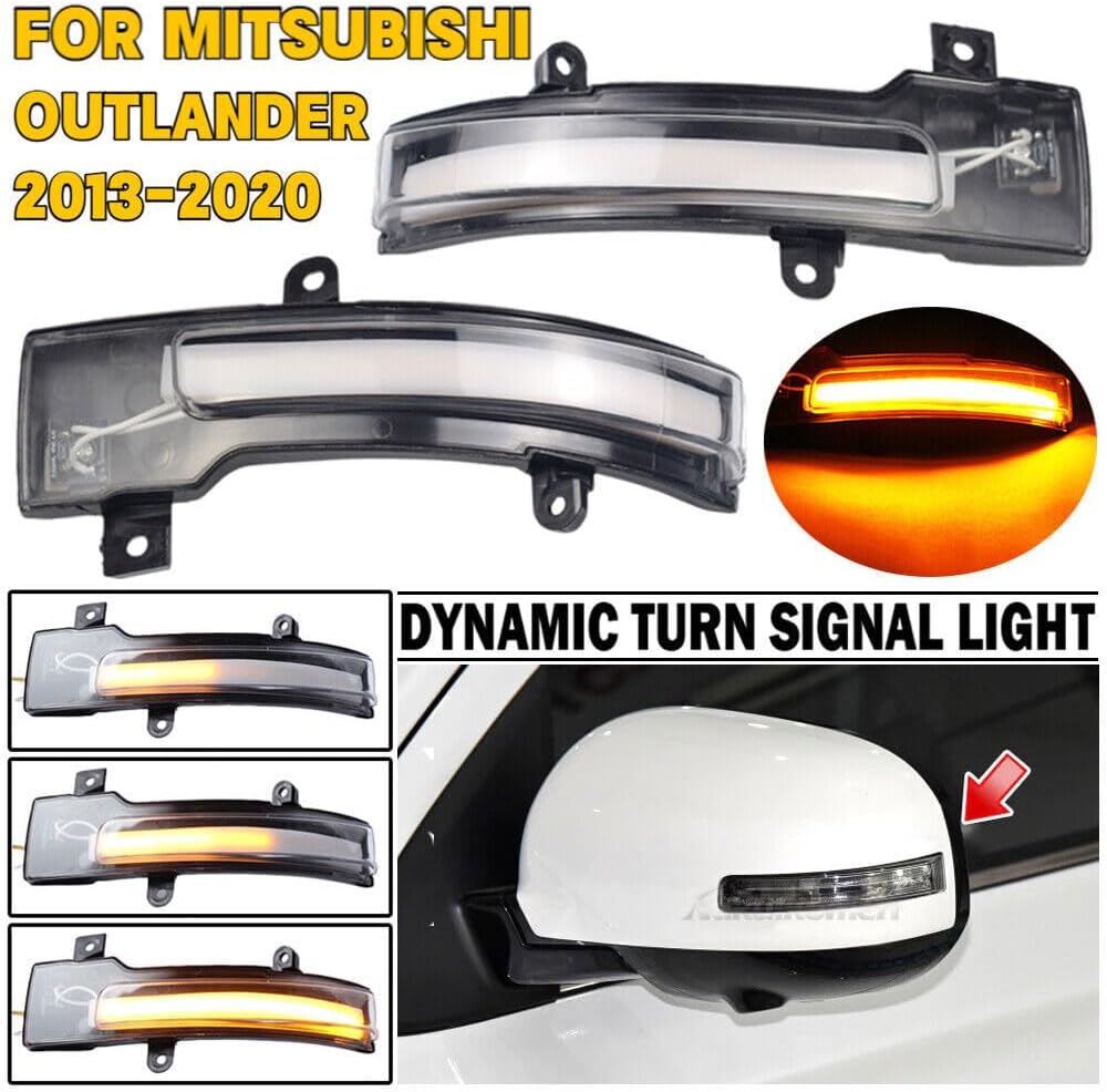 ya 4 8.14 Led dynamic turn signal light side door mirror for Mitsubishi Outlander Lancer 