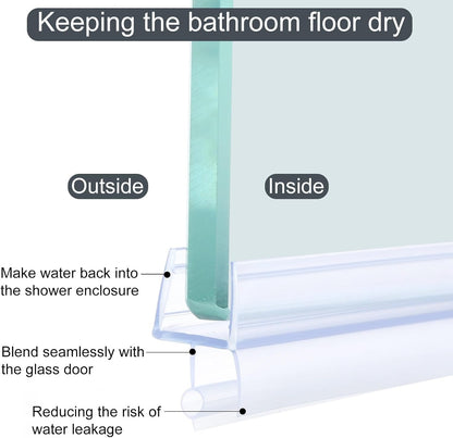 ya 26 10.21 baidi Shower Door Bottom Seal with Drip Rail for 1/2 Glass 47 Long, Clear