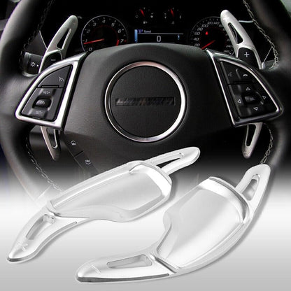 ya 5 8.24 baidi for Chevrolet Camaro 16-18 Silver Aluminum Steering Wheel Shift Paddle Extension