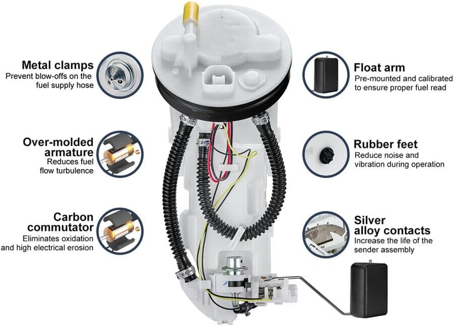 ya 5 8.10 Fuel Pump Assembly Fits 2001-2005 for Honda Civic L4 1.3L 04-05 1.7L 2002 2.0L E8566M