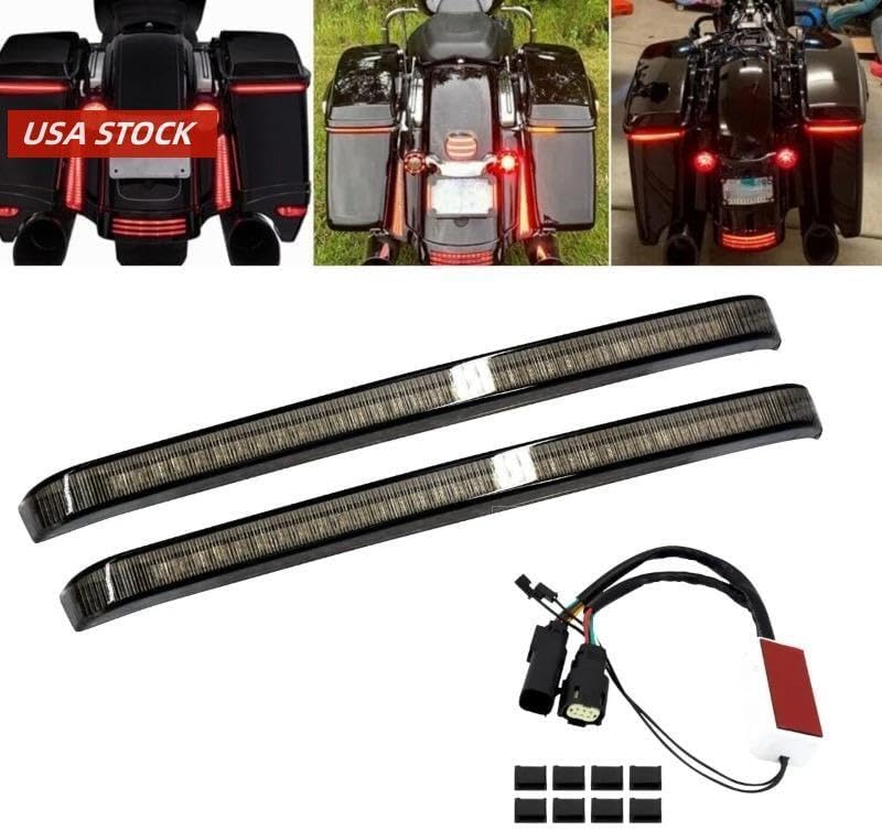 ya 13 9.15 baidi Saddlebag Tail Light LED Running Brake Flow Turn Signal Lamp Fit for Harley 14+